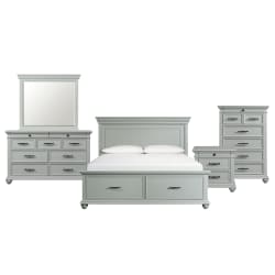 Slater - King Platform Storage 5 Piece Bedroom Set - Gray