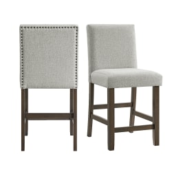 Seneca - Counter Side Chair Fabric (Set of 2) - Brown / Gray