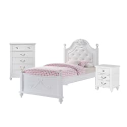 Alana - Twin Platform 3 Piece Bedroom Set With Storage Trundle - White