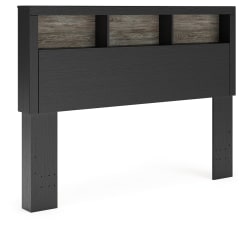 Broachmyn - Lighted Queen Bookcase Headboard - Black / Gray