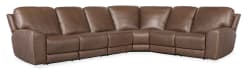 MS - Torres 6 Piece Sectional With Power Recline & Power Headrest - Dark Brown