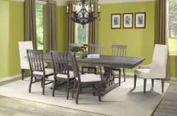 Stone - Dining 10 Piece Set Table, 6 Side Chairs, 2 Parson Chairs & Server - Smokey Walnut