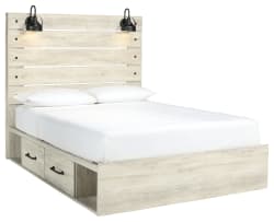 Cambeck - Queen Panel Bed With Side Storage Drawers - Whitewash