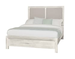 Custom Express - Queen Upholstered Bed - Pebble Gray / Weathered White
