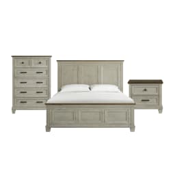 Farmington - King Panel 3 Piece Bedroom Set - Medium Brown And Washed Stone