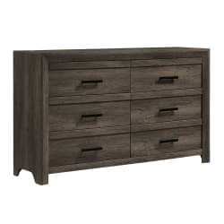 Eleanor - 6-Drawer Dresser - Mocha Gray