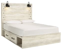 Cambeck - Queen Panel Bed With 4 Storage Drawers - Whitewash