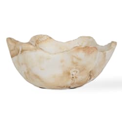 Sahara - Bloom Indoor-Outdoor Stone Bowl - Russet / Ivory / Sand