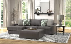 Minori - Cocktail Ottoman - Steel