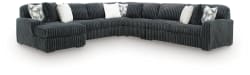Midnight-Madness - 5-Piece Sectional With LAF Corner Chaise And RAF Sofa - Gunmetal