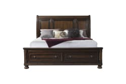 Kingston - King Bed With Storage Footboard And Non-Storage Rails - Walnut