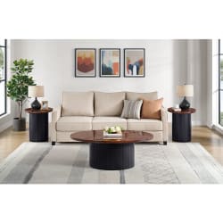 Rosemond - 3 Piece Occasional Table Set (Coffee Table & Two End Table) - Cherry And Black