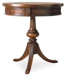 Home Accent - Round Pedestal Accent Table - Dark Brown