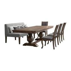 Gramercy - 6 Piece Dining Set (Table, Four Chairs And Settee) - Dark Brown
