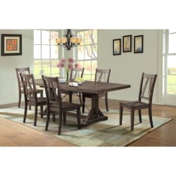 Finn - 7 Piece Dining Set, Table & 6 Wooden Side Chairs - Chocolate
