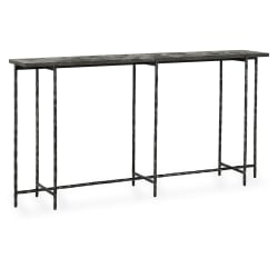 Echo - 60" Console Table - Hammered Metal/Blue Stone
