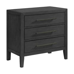 Versailles Contemporary - 3-Drawer Nightstand - Black