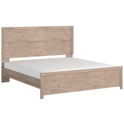 Senniberg - Light Brown / White - King Panel Bed