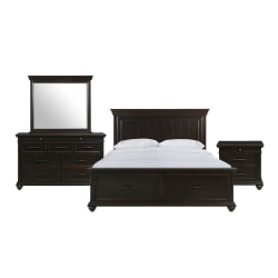 Slater - King Platform Storage 4 Piece Bedroom Set - Black