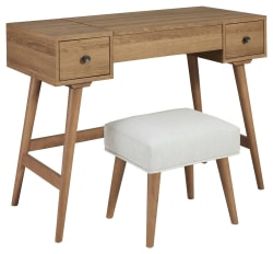 Thadamere - Light Brown - Vanity/UPH Stool (Set of 2)