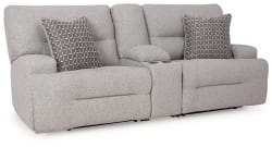 Acklen Place - 3-Piece Power Reclining Sectional With Storage Console - Pewter