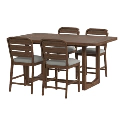 Glinda - 5 Piece Counter Height Dining Set (Table And Four Chairs) - Brown