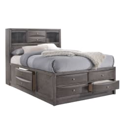 Emily - Full Storage Bed - Weathered Grey
