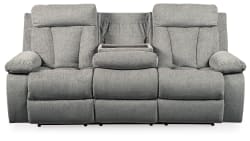 Mitchiner - Fog - REC Sofa w/Drop Down Table