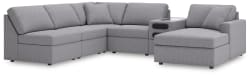 Modmax - 6-Piece Sectional With Raf Corner Chaise And Audio System Console - Granite