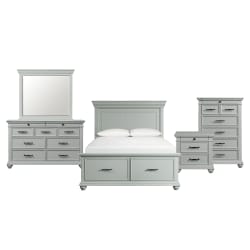 Slater - Queen Platform Storage 5 Piece Bedroom Set - Gray