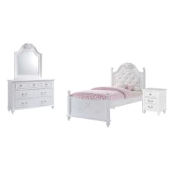 Alana - Twin Platform 4 Piece Bedroom Set - White