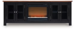 Wildenauer - 76" TV Stand With Electric Fireplace - Brown / Black