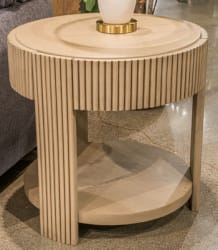 Zaninport - Round End Table - Bisque