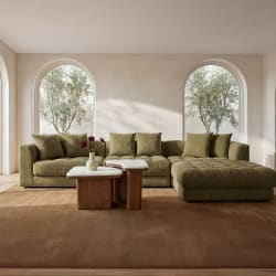 Davie - Right Arm Facing Chair - Olive Green