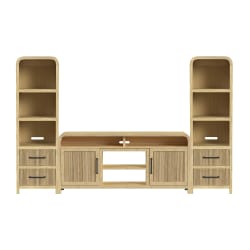 Ridgemont - 3 Piece Entertainment Unit With 70" TV Console - Natural