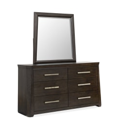Tauren - Double Drawer Dresser With Shaped Mirror - Coffee Bean