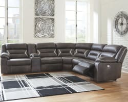 Kincord - Midnight - Left Arm Facing Power Sofa with Console 4 Pc Sectional