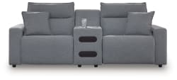 Modmax II - 3-Piece Power Reclining Sectional With Audio Console - Salt And Pepper
