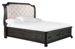 Bellamy - Complete King Sleigh Storage Bed - Peppercorn