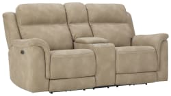 Next-Gen Durapella - Sand - Power Reclining Loveseat With Console/Headrest