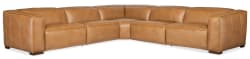 Fresco - 5 Seat Sectional 4-Power - Light Brown