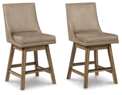 Tallenger - Dark Brown - UPH Swivel Barstool (Set of 2)