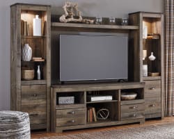 Trinell - 4 Pc. - Entertainment Center - 63" TV Stand - Brown