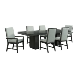 Donovan - 7 Piece Standard Height Dining Set (Table, Four Side Chairs And Two Arm Chairs) - Gray