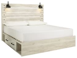 Cambeck - King Panel Bed With 4 Storage Drawers - Whitewash