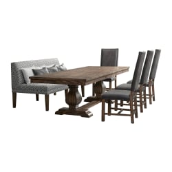 Gramercy - 6 Piece Dining Set (Table, Four Tall Back Chairs And Settee) - Chocolate
