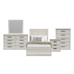 Avalanche - Queen Storage 5 Piece Bedroom Set - Antique White
