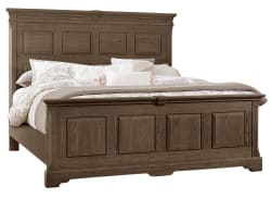Heritage - King Mansion Bed - Cobblestone Oak