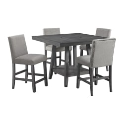 Seneca - 5 Piece Counter Height Dining Set (Table And Four Chairs) - Gray