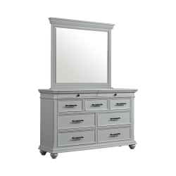 Slater - 9-Drawer Dressser With Mirror - Gray
